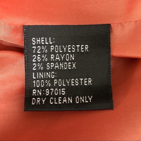 Signature BY LARRY LEVINE Gray & Coral Pinstripe Blazer Gunmetal Buttons Size 10 - Picture 4 of 6